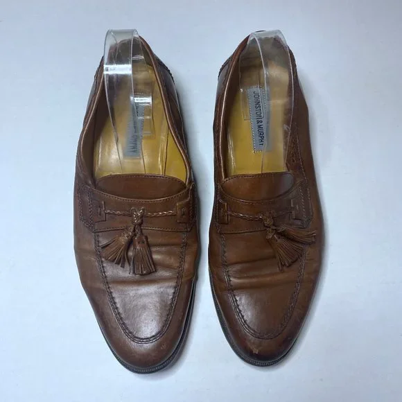 Johnston & Murphy Mens Brown Leather Tassel‎ Loafers Shoes Size 9.5 Wide Johnston & Murphy Men main image 3